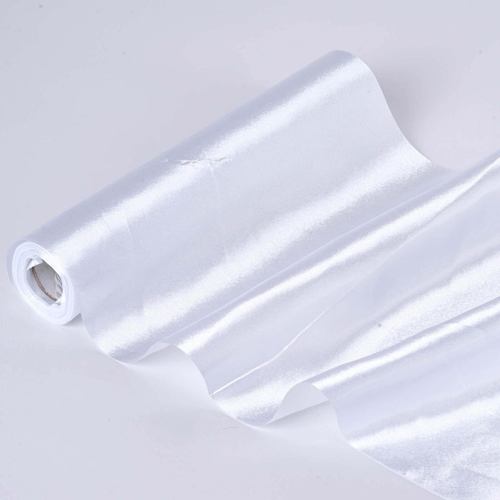 12"x10 Yards White Satin Fabric Bolt, DIY Craft Wholesale Fabric