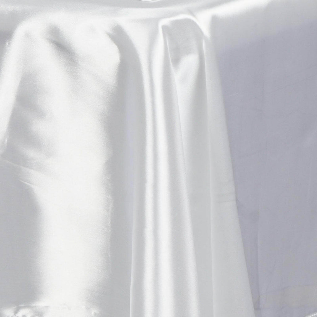 Satin Rectangular 60"x126" Tablecloth White - Smooth and Lustrous Finish for Weddings and Parties