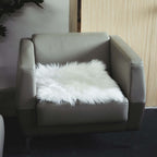 Faux Sheepskin 20" Cushion Cover with Soft Plush Finish White - Stylish Small Shag Area Rug for Events