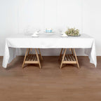 Polyester 50"x120" Rectangle Tablecloth White - Wrinkle-Resistant and Sleek for Everyday Use