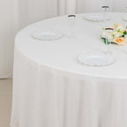 100% Cotton 108" Round Tablecloth White Linen - Sophisticated, Soft & Breathable Table Cover