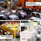 Polyester 90"x90" Table Overlay Square Tablecloth Yellow - Wrinkle-Resistant & Durable Table Cover