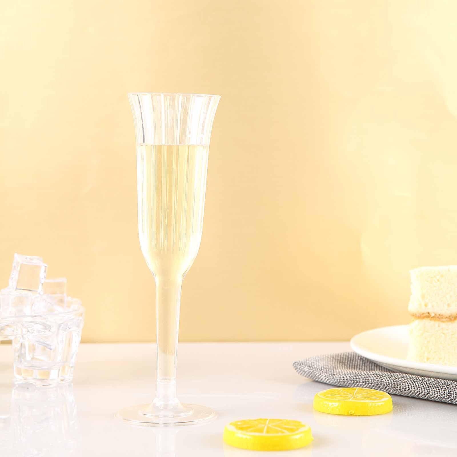 12-Pack Plastic Champagne Flutes Clear Flared Design - Lightweight Disposable Toasting Glasses 6oz