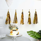 7.5ft Long Metallic Gold Foil Tassels Fringe Garland, Tinsel Streamer Party Backdrop Decorations