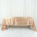 Satin Rectangular 60"x126" Tablecloth Nude - Smooth and Lustrous Table Cover