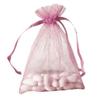 10 Pack 5"x7" Pink Organza Drawstring Wedding Party Favor Gift Bags