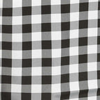 Polyester 120" Round Tablecloth White/Black Seamless - Checkered Buffalo Plaid Design for Stylish Celebrations
