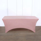 Stretch Spandex 96"x30" Rectangle Table Cover Dusty Rose - Durable Form-Fitting Tablecloth