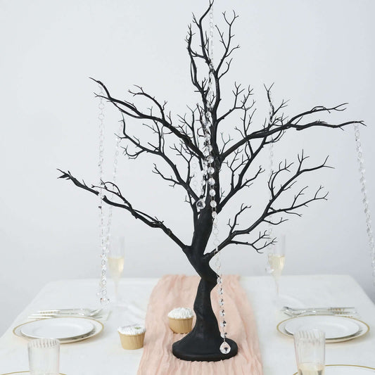 Manzanita Tree Centerpiece Black with 8 Acrylic Bead Chains for Weddings Parties & Event Displays 34" - Bell Racket Store