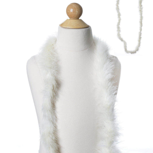 Marabou Ostrich Feather Boa Ivory Deluxe Soft and Fluffy Design - Party Accessory 2 Yards - NestOCart