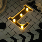 3D Marquee Letter "L" Warm White 4 LED Lights Gold - Chic Light-Up Decor for Events 6"