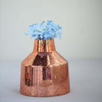2-Pack Mercury Glass Vases Vessel Design Rose Gold - Stylish Flower Centerpieces for Events 8"