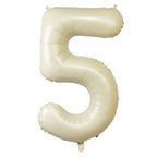 Matte Cream Number Balloons 0 - 9 â€“ 35" Large Mylar Foil Balloons, Air or Helium Fill - Bell Racket Store