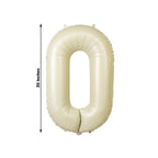Matte Cream Number Balloons 0 - 9 â€“ 35" Large Mylar Foil Balloons, Air or Helium Fill - Bell Racket Store