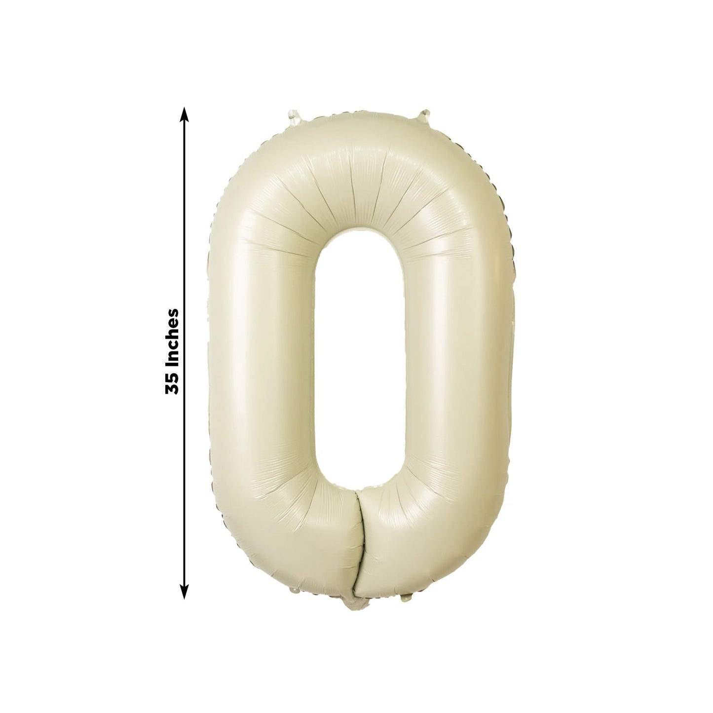 Matte Cream Number Balloons 0 - 9 â€“ 35" Large Mylar Foil Balloons, Air or Helium Fill - Bell Racket Store