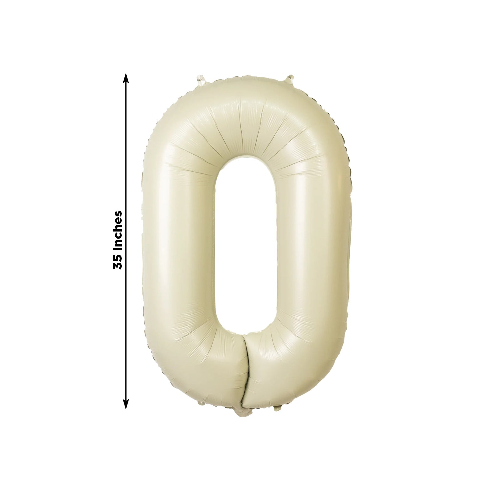 Matte Cream Number Balloons 0 - 9 â€“ 35" Large Mylar Foil Balloons, Air or Helium Fill - Bell Racket Store