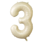 Matte Cream Number Balloons 0 - 9 â€“ 35" Large Mylar Foil Balloons, Air or Helium Fill - Bell Racket Store