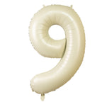 Matte Cream Number Balloons 0 - 9 â€“ 35" Large Mylar Foil Balloons, Air or Helium Fill - Bell Racket Store