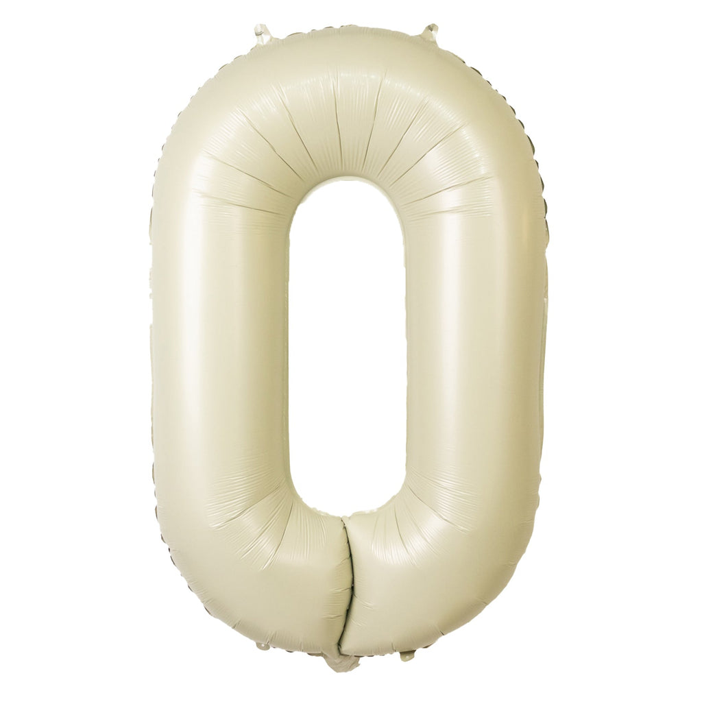 Matte Cream Number Balloons 0 - 9 â€“ 35" Large Mylar Foil Balloons, Air or Helium Fill - Bell Racket Store