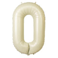 Matte Cream Number Balloons 0 - 9 â€“ 35" Large Mylar Foil Balloons, Air or Helium Fill - Bell Racket Store