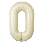 Matte Cream Number Balloons 0 - 9 â€“ 35" Large Mylar Foil Balloons, Air or Helium Fill - Bell Racket Store