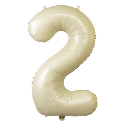 Matte Cream Number Balloons 0 - 9 â€“ 35" Large Mylar Foil Balloons, Air or Helium Fill - Bell Racket Store