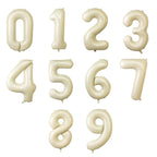 Matte Cream Number Balloons 0 - 9 â€“ 35" Large Mylar Foil Balloons, Air or Helium Fill - Bell Racket Store