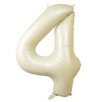 Matte Cream Number Balloons 0 - 9 â€“ 35" Large Mylar Foil Balloons, Air or Helium Fill - Bell Racket Store