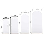 Set of 4 Matte White Spandex Fitted Wedding Arch Covers For Round Top Chiara Backdrop Stands - 4ft,5ft,6ft,7ft