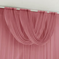 Mauve Cinnamon Rose Sheer Chiffon Valance Curtain 4ft x 5ft â€“ Wedding Arch Drape with Rod Pocket, Voile Backdrop Panel - Bell Racket Store