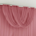 Mauve Cinnamon Rose Sheer Chiffon Valance Curtain 4ft x 5ft â€“ Wedding Arch Drape with Rod Pocket, Voile Backdrop Panel - Bell Racket Store