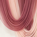 Mauve Cinnamon Rose Sheer Chiffon Valance Curtain 4ft x 5ft â€“ Wedding Arch Drape with Rod Pocket, Voile Backdrop Panel - Bell Racket Store