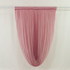 Mauve Cinnamon Rose Sheer Chiffon Valance Curtain 4ft x 6ft â€“ Wedding Arch Drape with Rod Pocket, Voile Backdrop Panel - Bell Racket Store