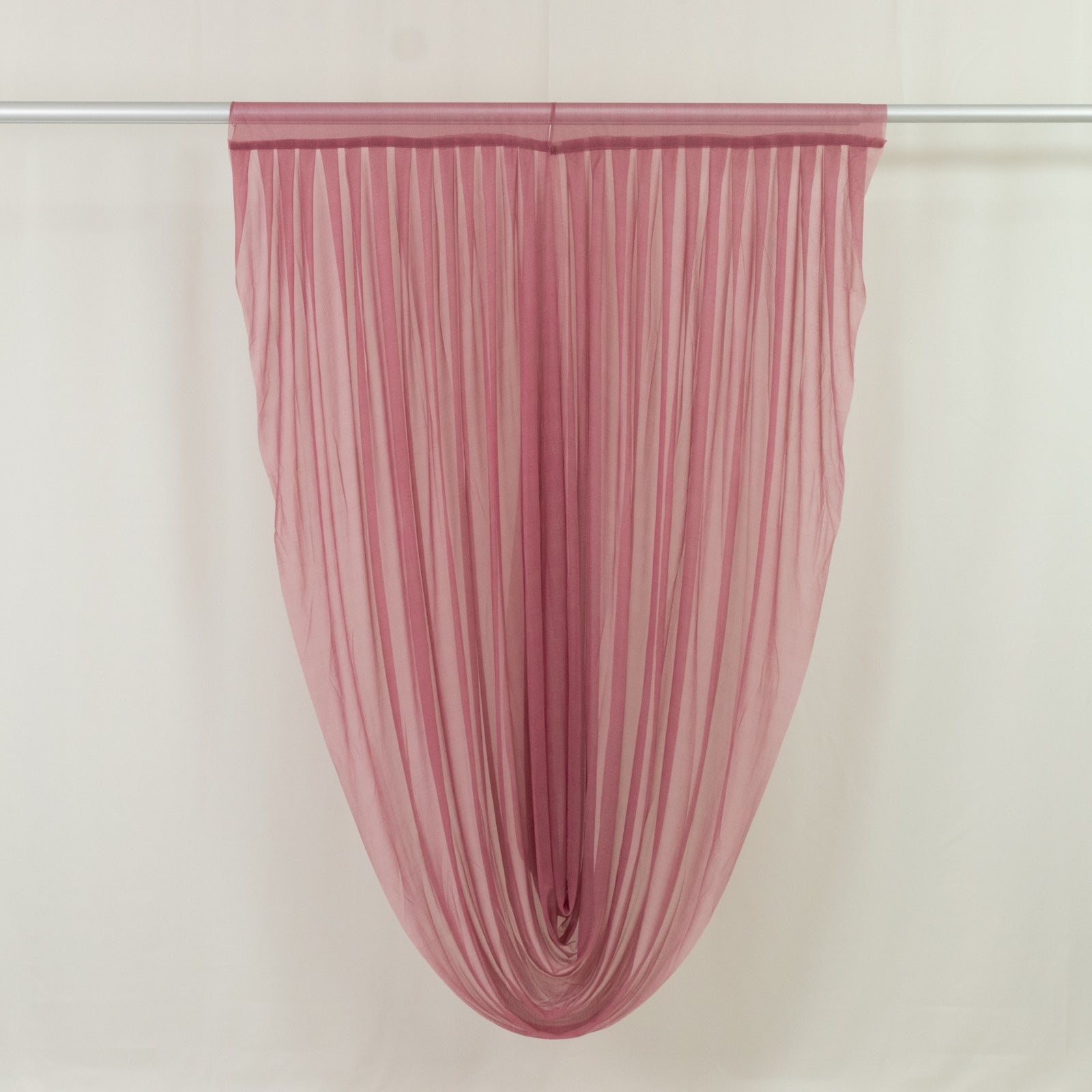 Mauve Cinnamon Rose Sheer Chiffon Valance Curtain 4ft x 6ft â€“ Wedding Arch Drape with Rod Pocket, Voile Backdrop Panel - Bell Racket Store