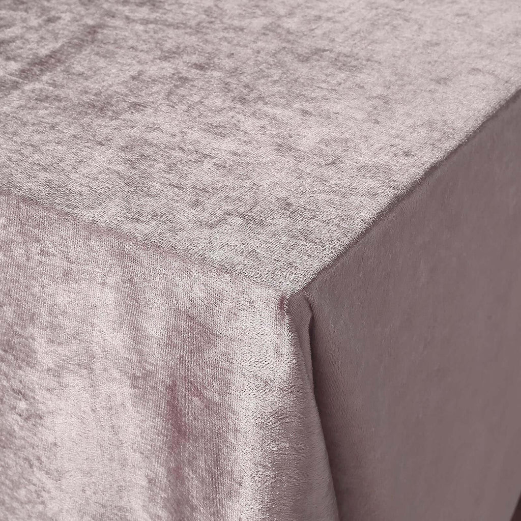 Premium Velvet 90"x156" Rectangle Tablecloth Mauve - Reusable Soft & Seamless Table Cover