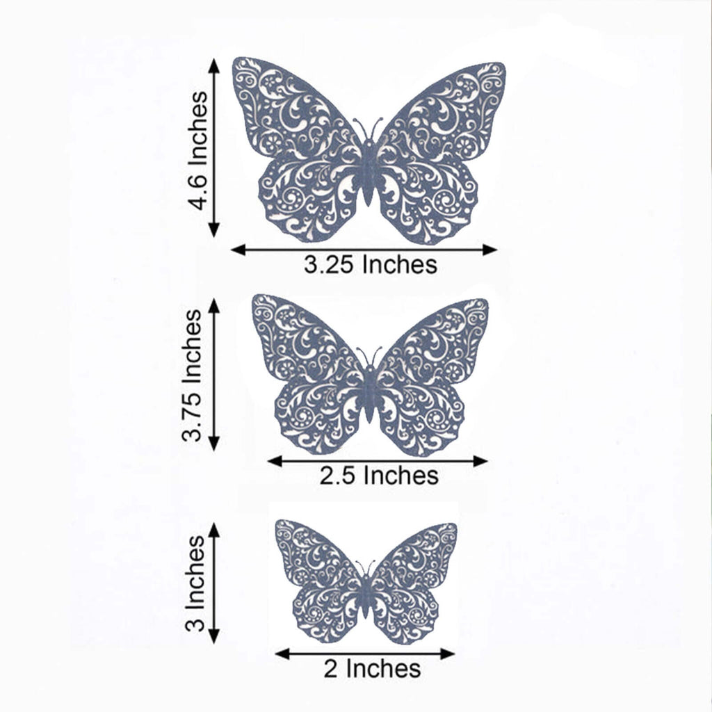 12-Pack 3D Butterfly Wall Decals, DIY Removable Mural Stickers Navy Blue Cake Decorations Eye-Catching Design