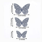 12-Pack 3D Butterfly Wall Decals, DIY Removable Mural Stickers Navy Blue Cake Decorations Eye-Catching Design