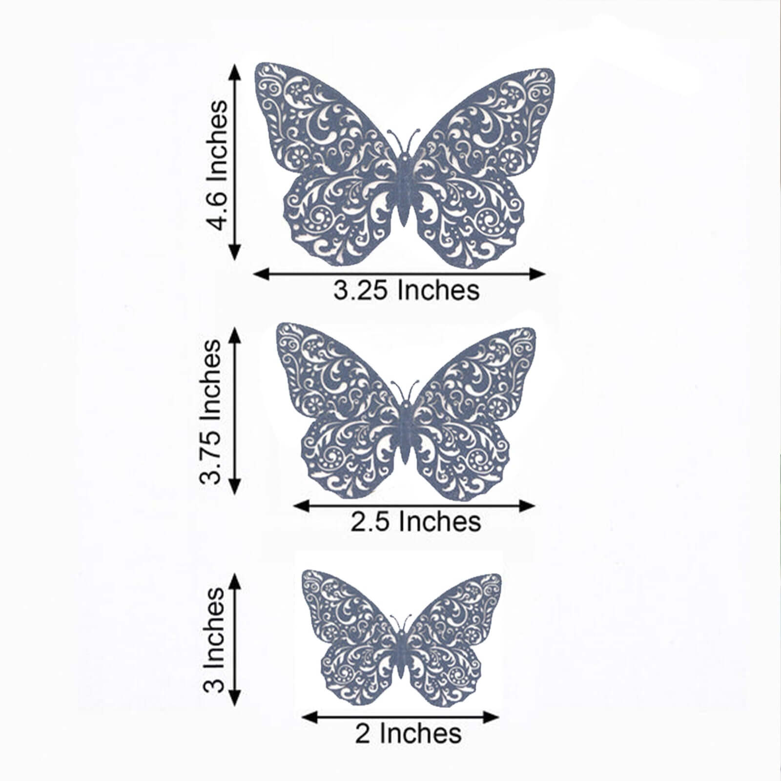 12-Pack 3D Butterfly Wall Decals, DIY Removable Mural Stickers Navy Blue Cake Decorations Eye-Catching Design