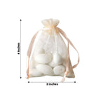 10 Pack 3"x4" Peach Organza Drawstring Wedding Party Favor Gift Bags - Clearance SALE