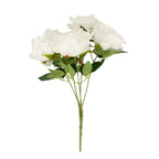 2 Bushes 17" White Premium Silk Jumbo Rose Flower Bouquet, High Quality Artificial Wedding Floral Arrangements