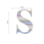 4 Pack 5" Iridescent Alphabet Stickers Banner, Customizable Stick on Letters - S