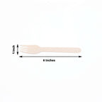 100-Pack Birchwood Forks Natural - Eco Friendly Biodegradable Wooden Utensils for Rustic Themes & Outdoor Parties 6"