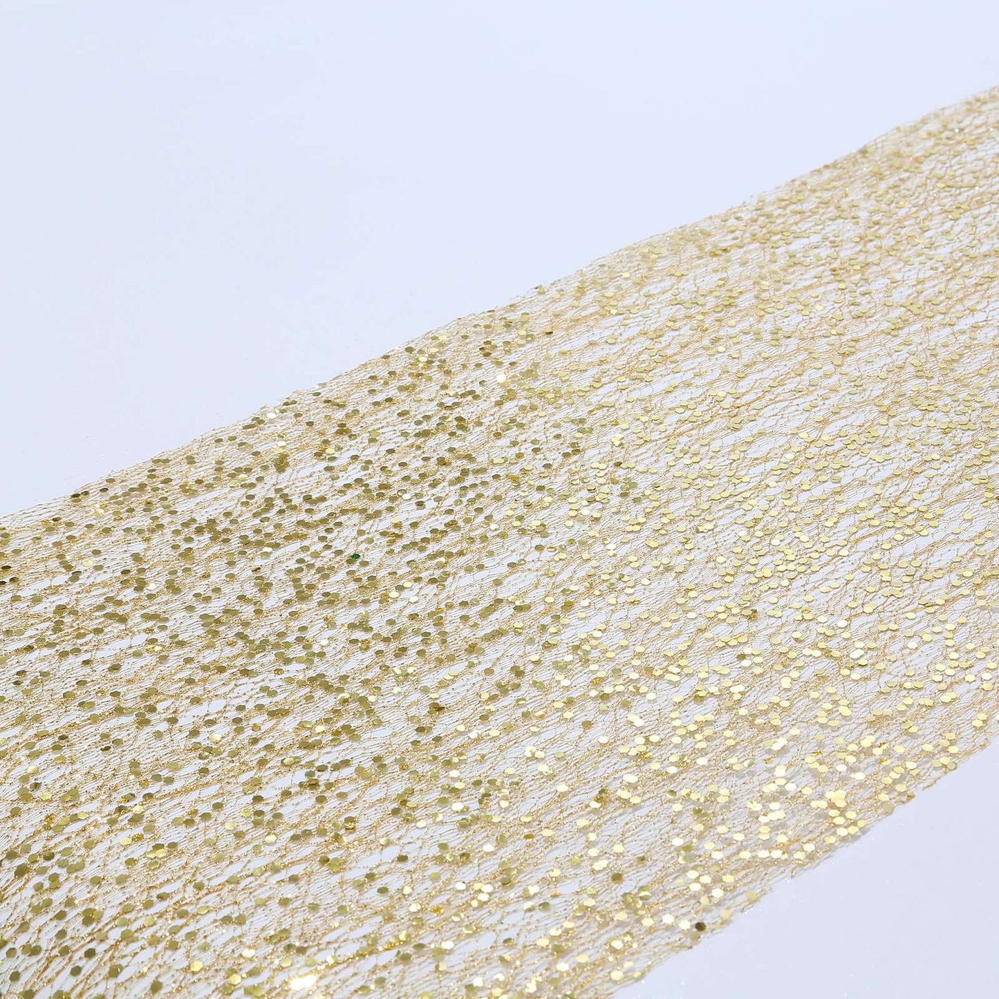 Mesh 11"x108" Table Runner Metallic Gold â€“ Glitter Design for Convenient Event Decoration - Bell Racket Store