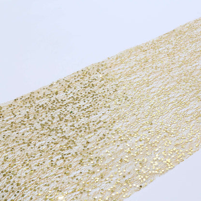 Mesh 11"x108" Table Runner Metallic Gold â€“ Glitter Design for Convenient Event Decoration - Bell Racket Store