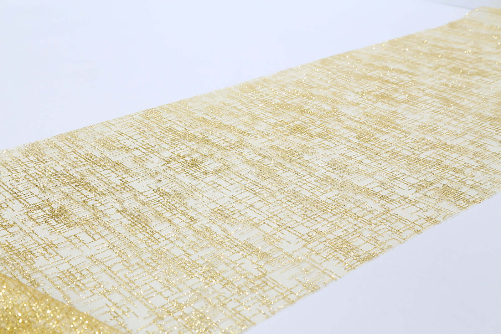 Mesh 11"x108" Table Runner Metallic Gold - Glitter Design for Convenient Event Decoration - Bell Racket Store