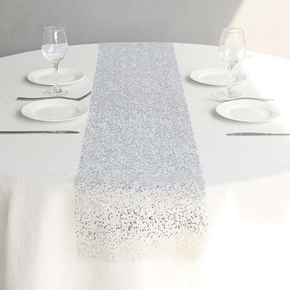 Mesh 11"x108" Table Runner Metallic Silver â€“ Glitter Design for Convenient Event Decoration - Bell Racket Store