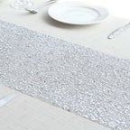 Mesh 11"x108" Table Runner Metallic Silver â€“ Glitter Design for Convenient Event Decoration - Bell Racket Store