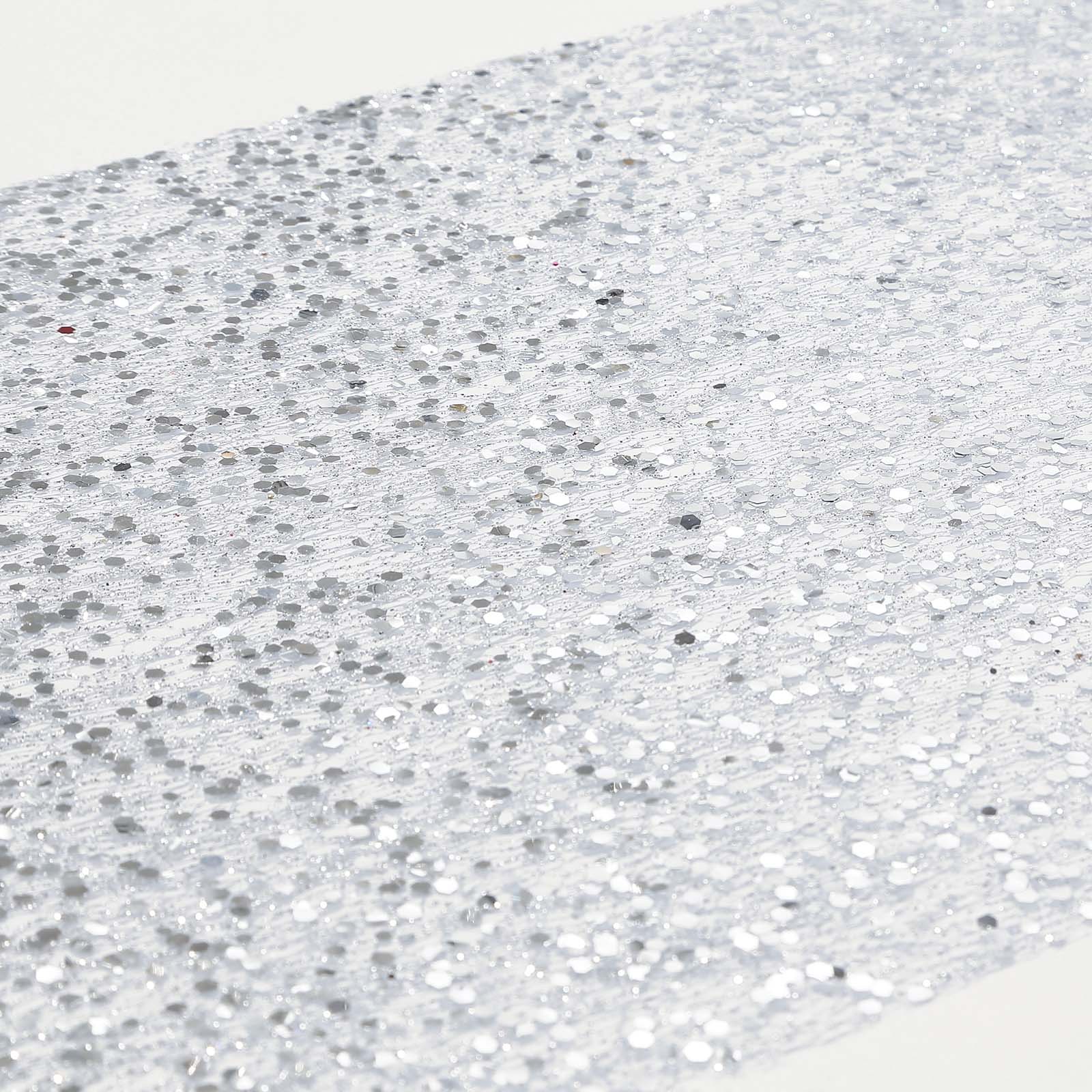 Mesh 11"x108" Table Runner Metallic Silver â€“ Glitter Design for Convenient Event Decoration - Bell Racket Store
