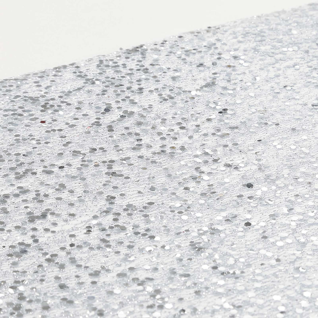 Mesh 11"x108" Table Runner Metallic Silver â€“ Glitter Design for Convenient Event Decoration - Bell Racket Store