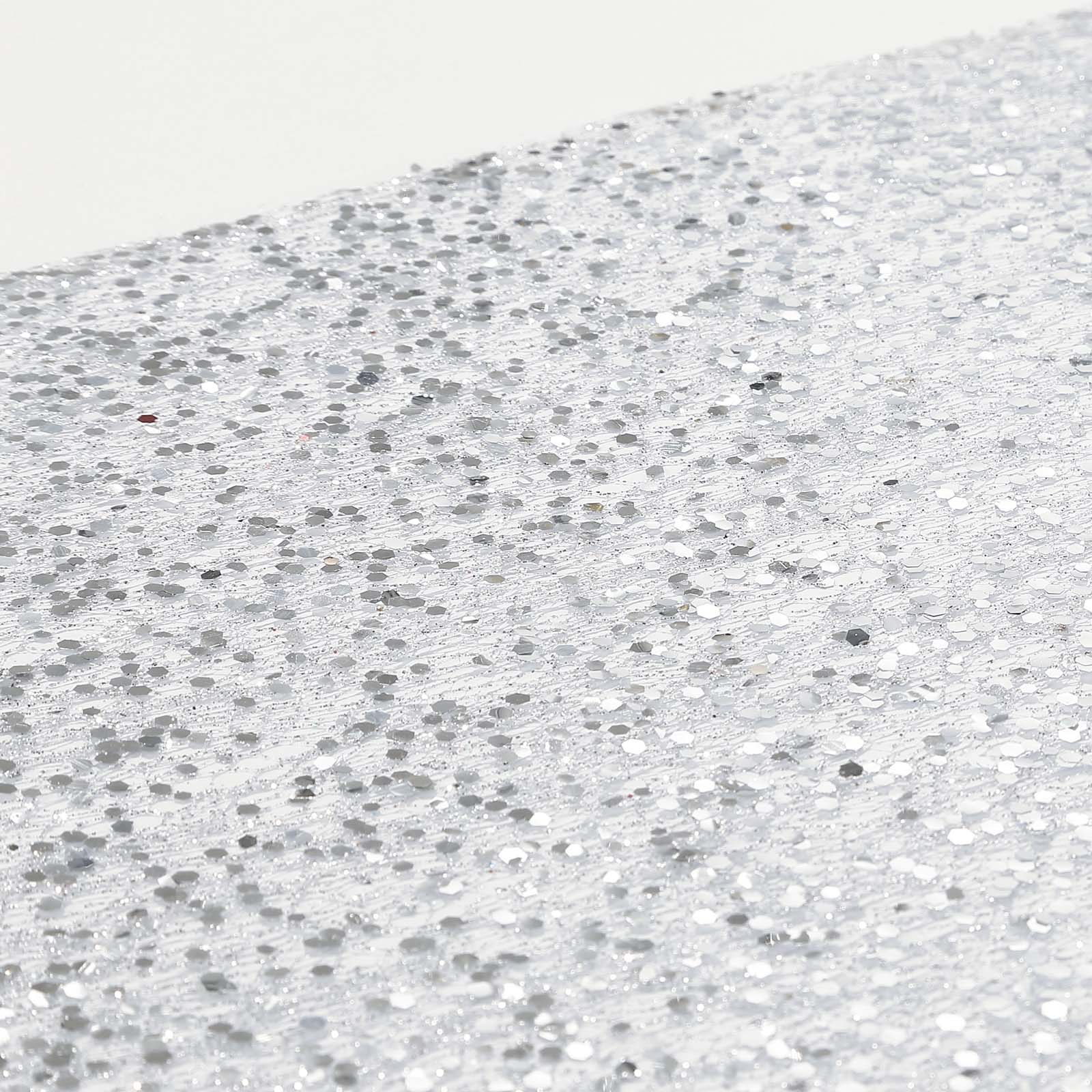 Mesh 11"x108" Table Runner Metallic Silver â€“ Glitter Design for Convenient Event Decoration - Bell Racket Store